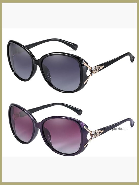 Oversized Polarized Sunglasses with UV400 Protection Retro Cat Accents main image 5